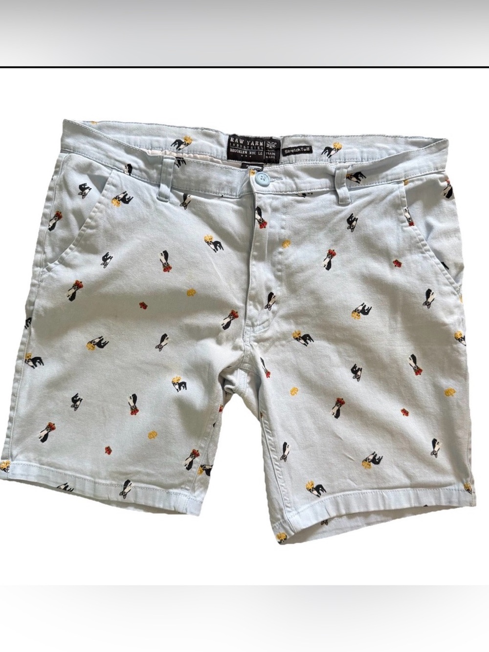 Raw Yarn Industries Novelty Print Shorts Sz 36 Preppy Golf Casual Fun Summer